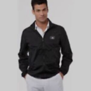 J Lindeberg Becket Black Packable Light Full Zip Golf Jacket